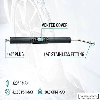MTM | Black Vented Ss Lance EXF 1/4 m MPT 20" Bent W/ QC