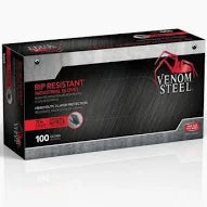 Heavy Duty Black Nitrile Gloves, One Size Fits Most (100 per Box)